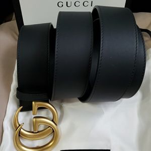 Classic Gucci Marmont Belt 1.5" Width Black GG
